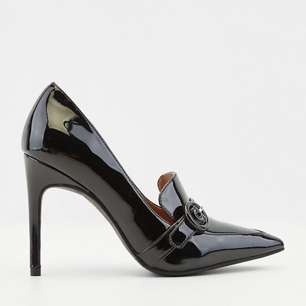 le chateau Black Patent Pointed Toe Stiletto Pumps
